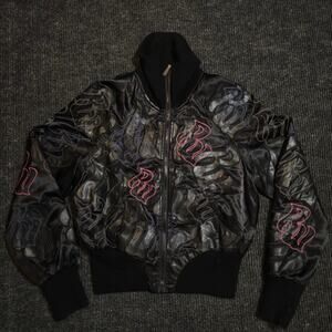 Vintage 2000s Rocawear All Over print embroidered jacket. womans L